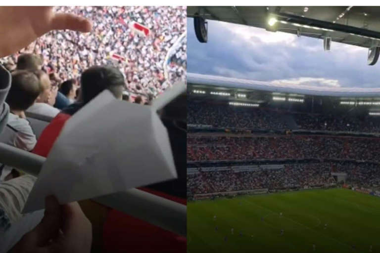 Watch When a Bored Football Fan Scored 'Airplane Goal' With a Paper
