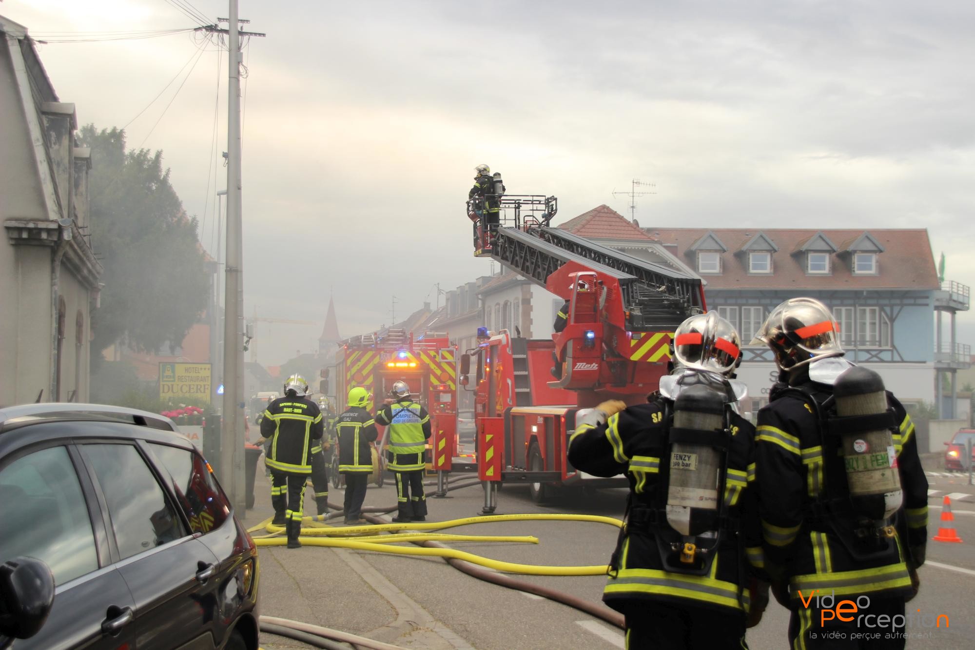 Feu de soussol à HorbourgWihr Vidéo Perception