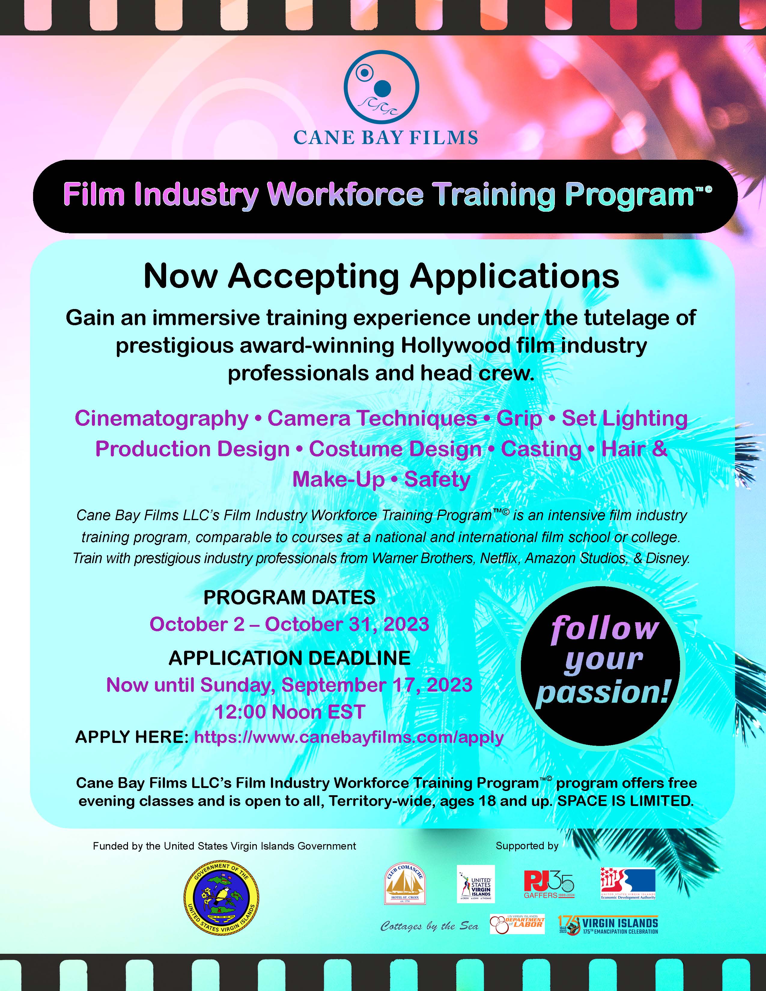 Cane Bay Films LLC Film Industry Workforce Training Program™© Virgin