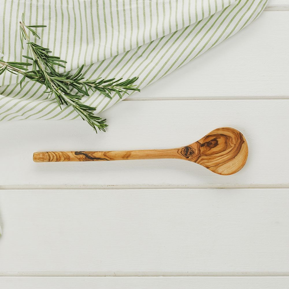 Olive Wood Round spoon 30cm View Gifts Thames Ditton