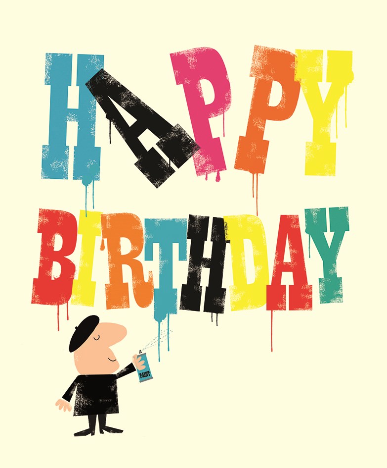 HAPPY BIRTHDAY SPRAY PAINT View Gifts Thames Ditton