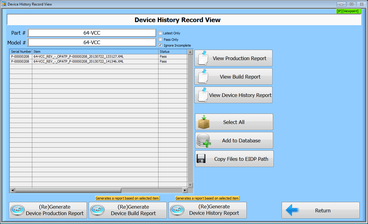 StepWiseDeviceHistoryReport Viewpoint Systems