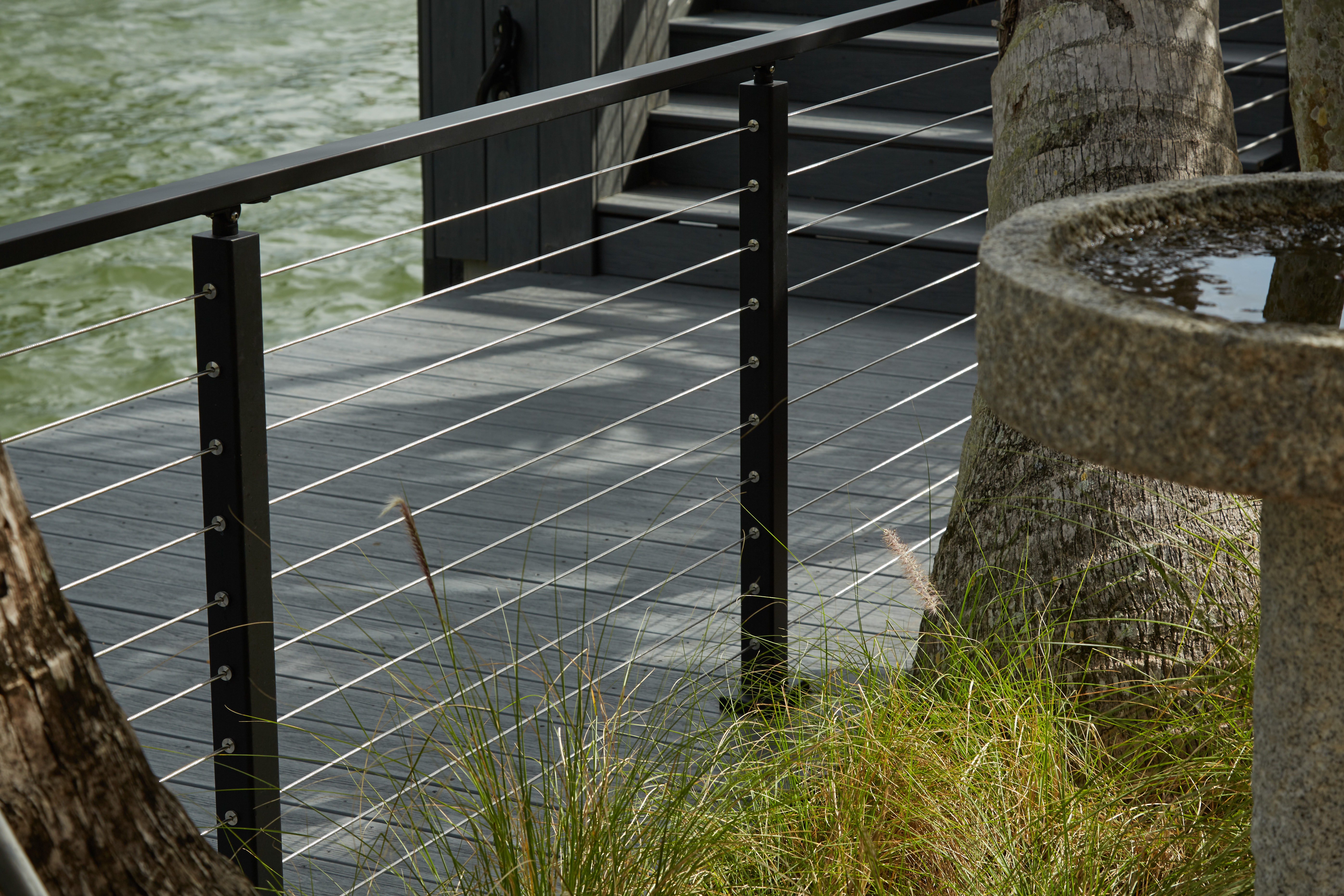 Miami Oceanside Deck With Black Cable Railing Viewrail