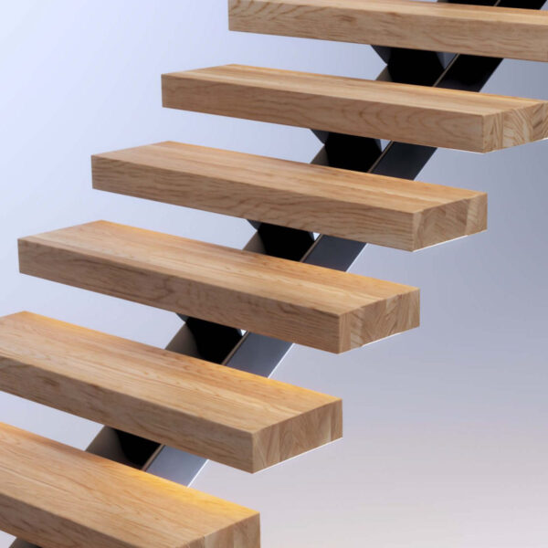 Floating stairs Mono Stringers, Open Riser Stairs, & Floating Stair