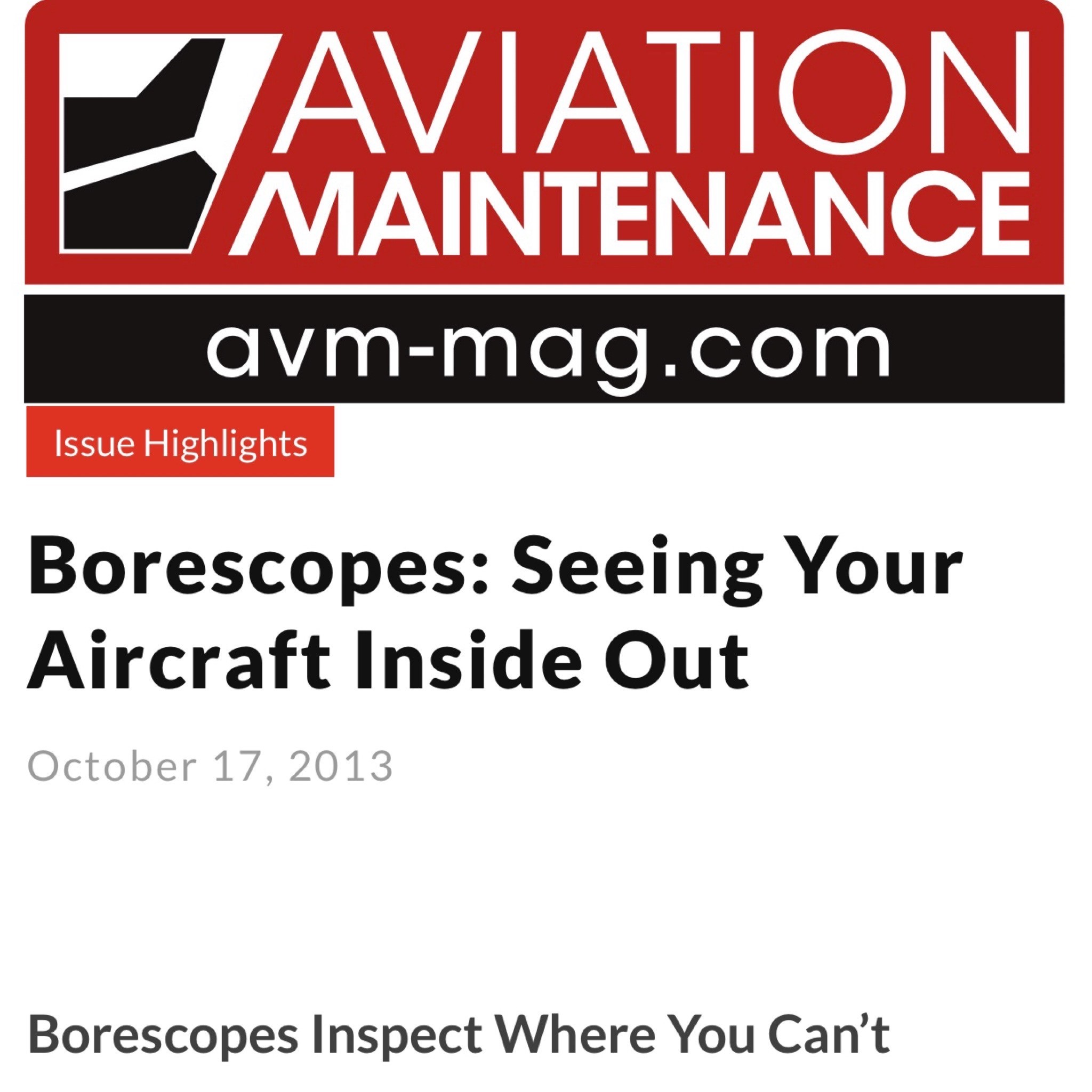 Aviation Maintenance Magazine Borescopes Seeing Your Aircraft Inside
