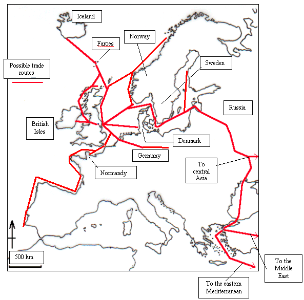 Jorvik's (York's) possible Trade Routes beyond the British Isles