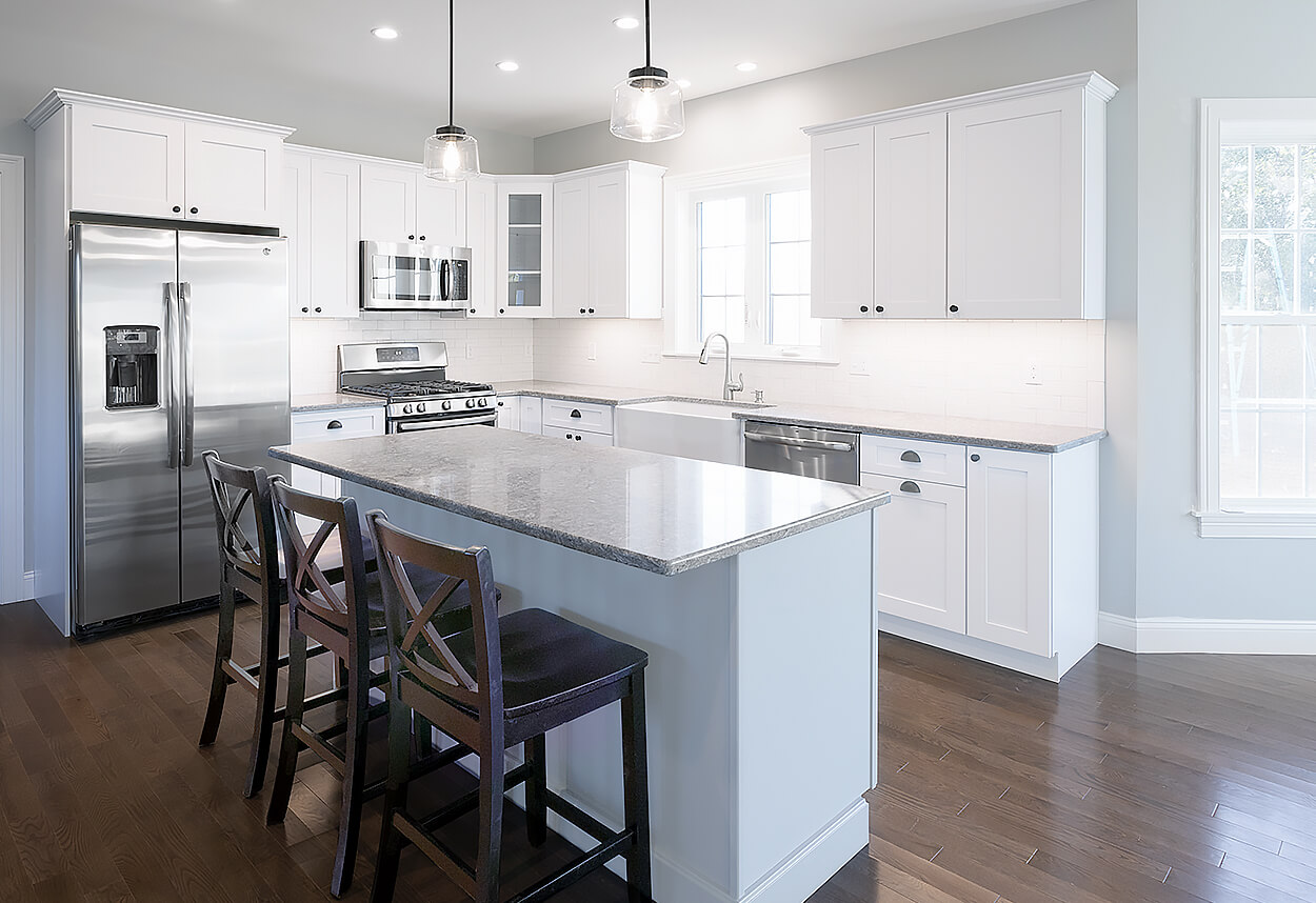 New Build Kitchen and Bath with Quartz Counters Viking Kitchen