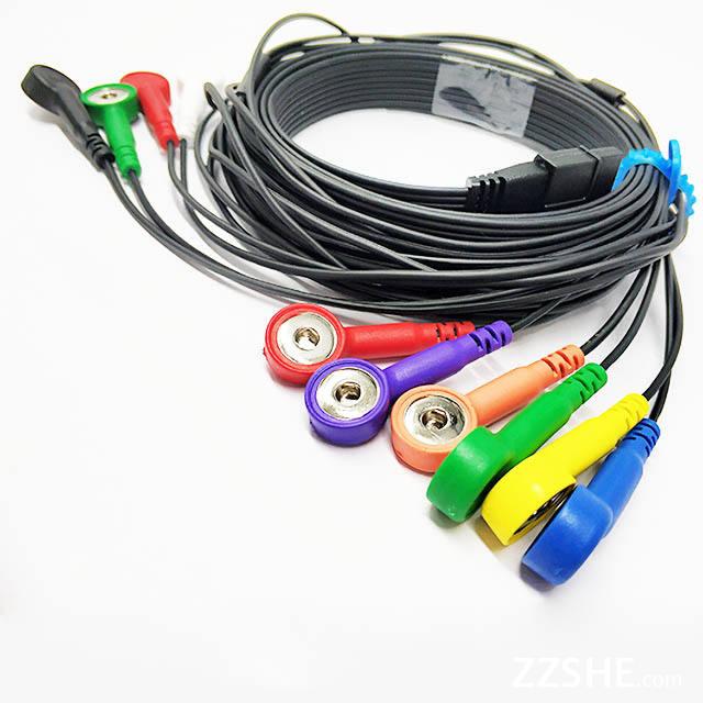 Compatible Schiller Holter Recorder Ecg Cable With 10 Lead Snap