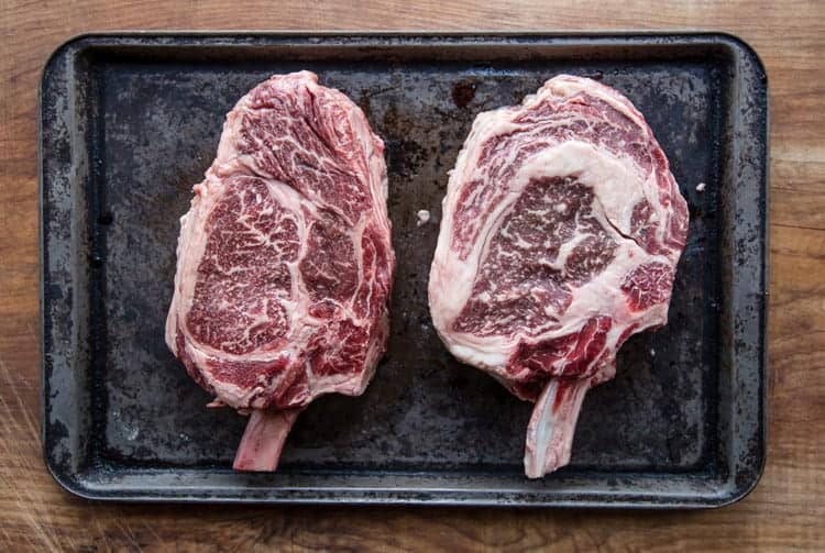 Cowboy Ribeye Steaks with Coffee Ancho Dry Rub Vindulge
