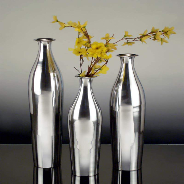 VIFV3025 Shiny Polished Aluminum Flower vase Vinita Impex