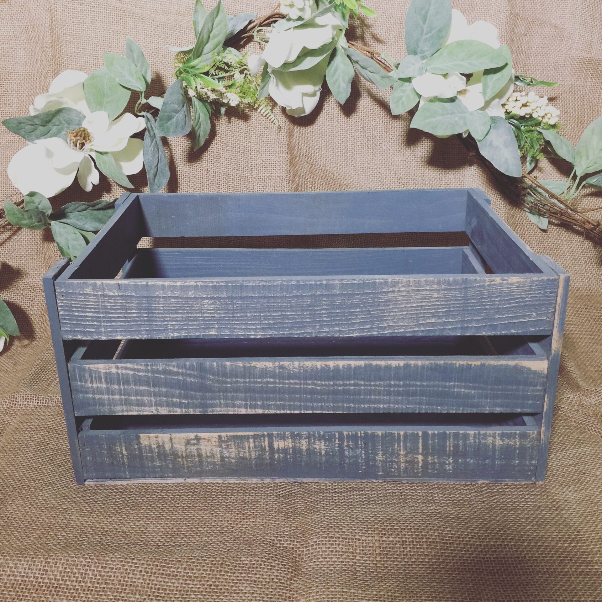 Mali Rustic Gray Wooden Crate Rental • VintageBash