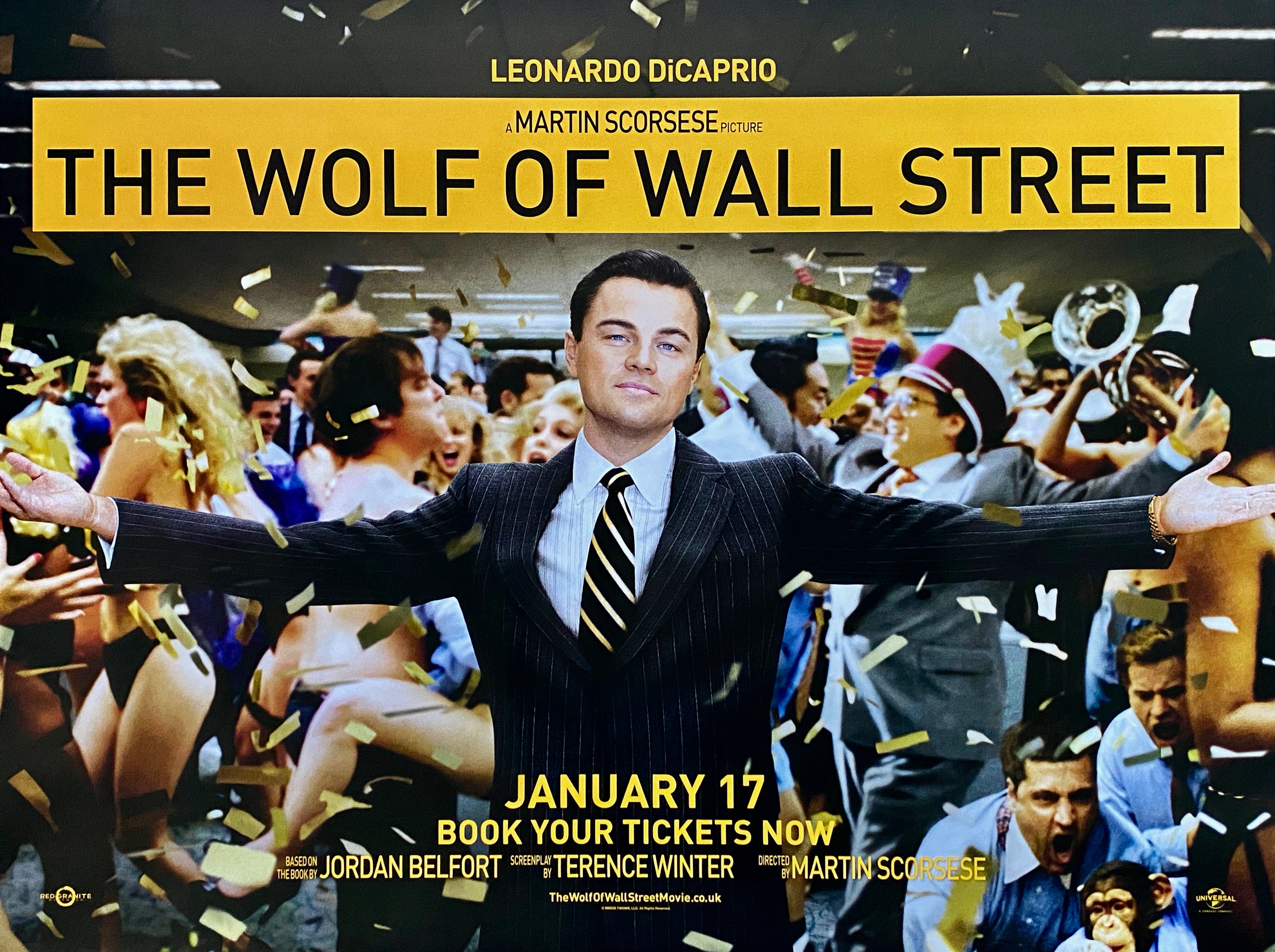 Original The Wolf of Wall Street Movie Poster Leonardo