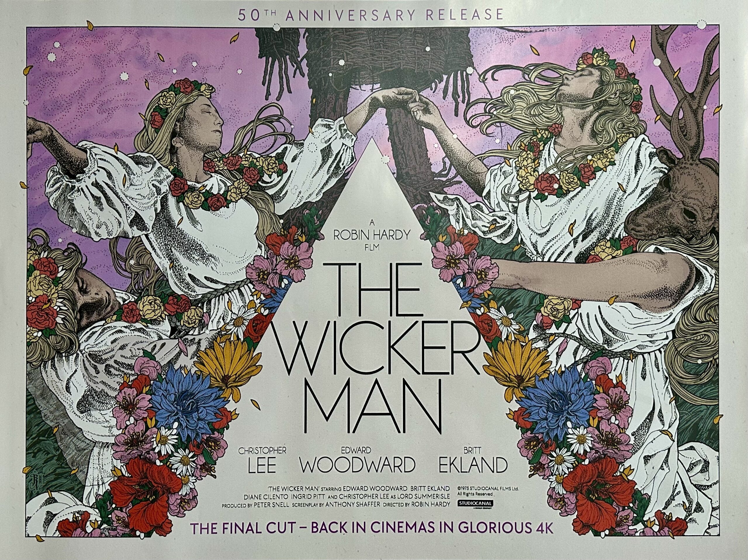 Original The Wicker Man Movie Poster Christopher Lee Horror