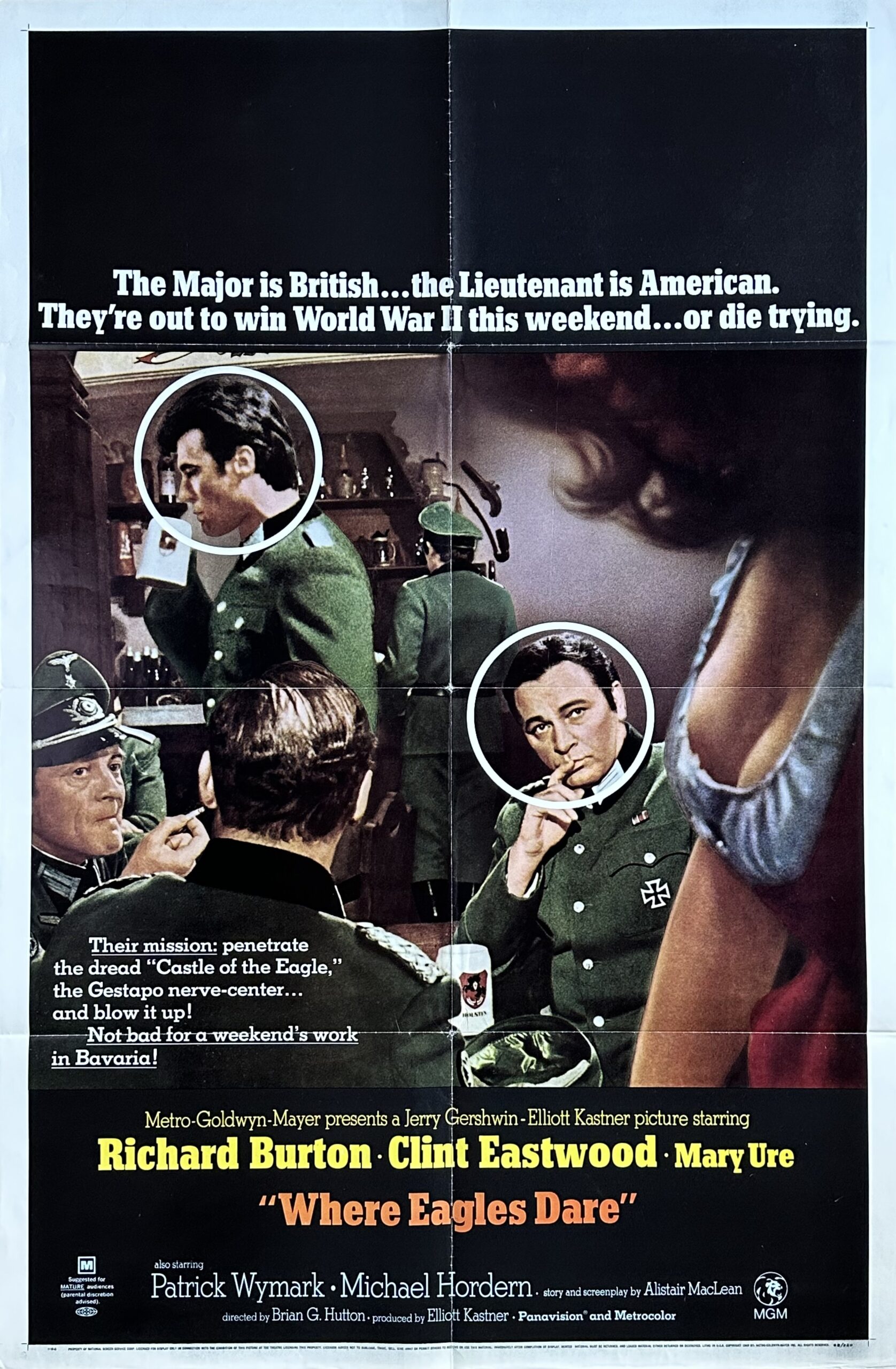 Original Where Eagles Dare Movie Poster Clint Eastwood