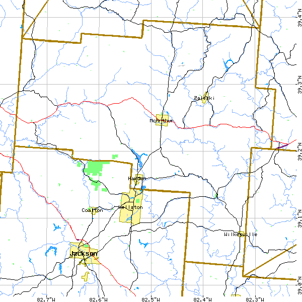 Large Vinton County Ohio Map