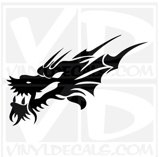 Japanese Dragon Head Vinyl Decal Sticker