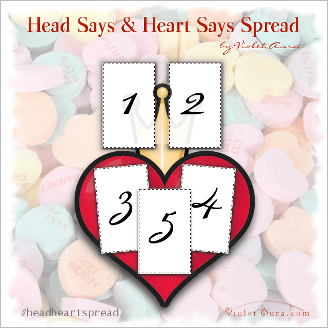 Head Says and Heart Says Tarot Oracle Card Spread