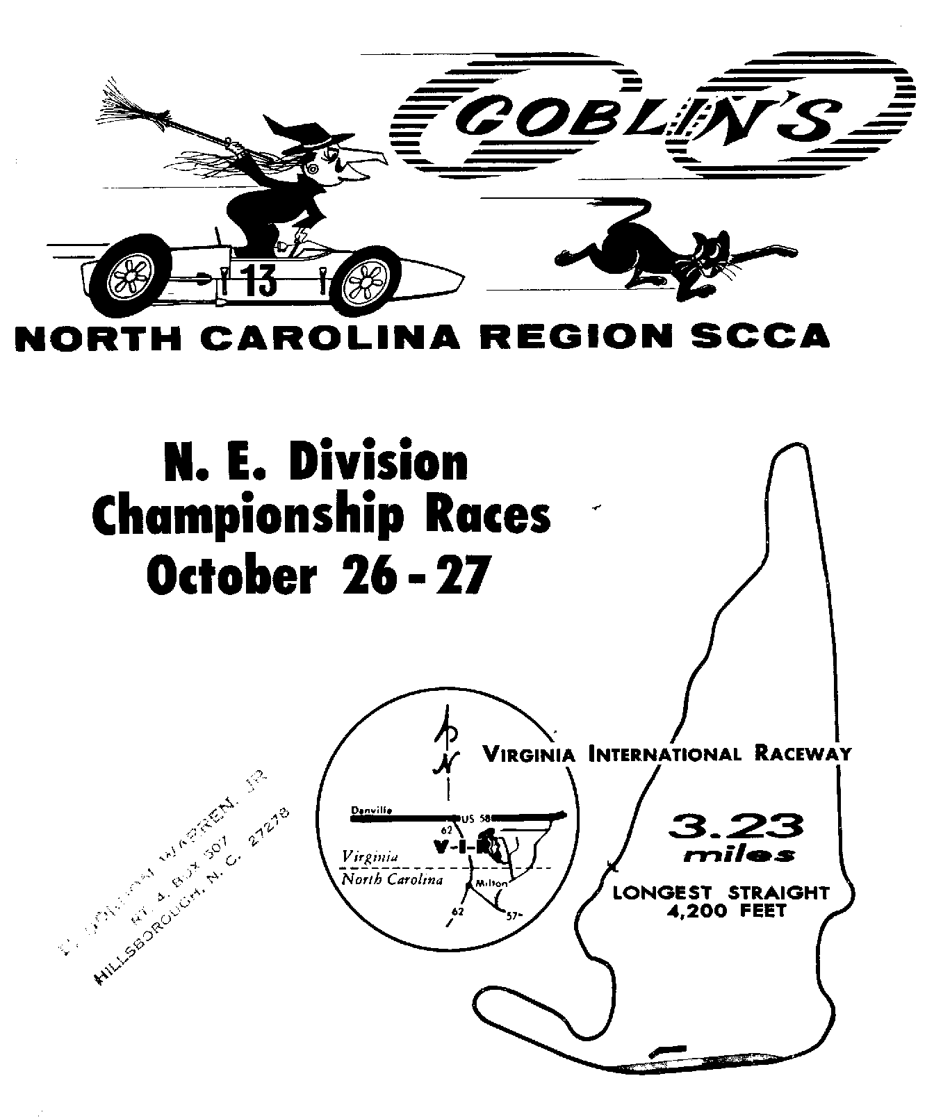 VIR &quot,Goblin&#039,s Go&quot, SCCA Divisional Races October 1963