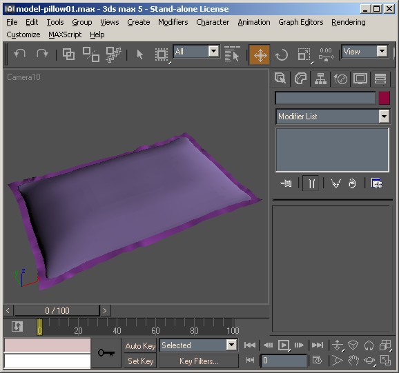 How to model a 3D pillow in 3DSMAX without cloth modifier?