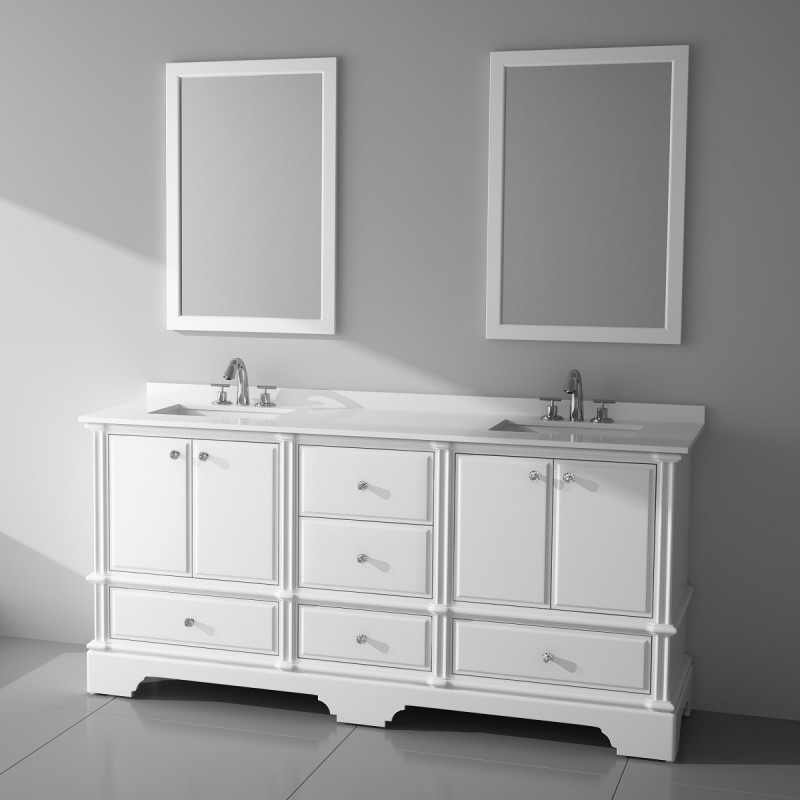 Charm Floor Mount 72” Double Sink Vanity Freestanding Bathroom