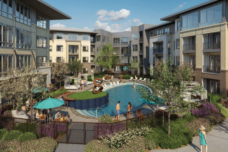 Arlington KWA Tops Out 4Story Apartment Building at Arlington Commons