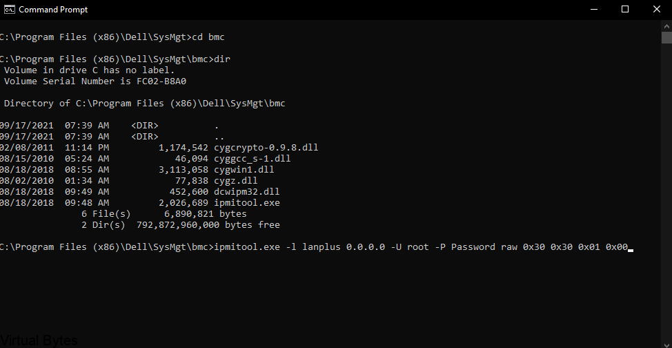 Dell PowerEdge IPMI Fan Control Virtual Bytes