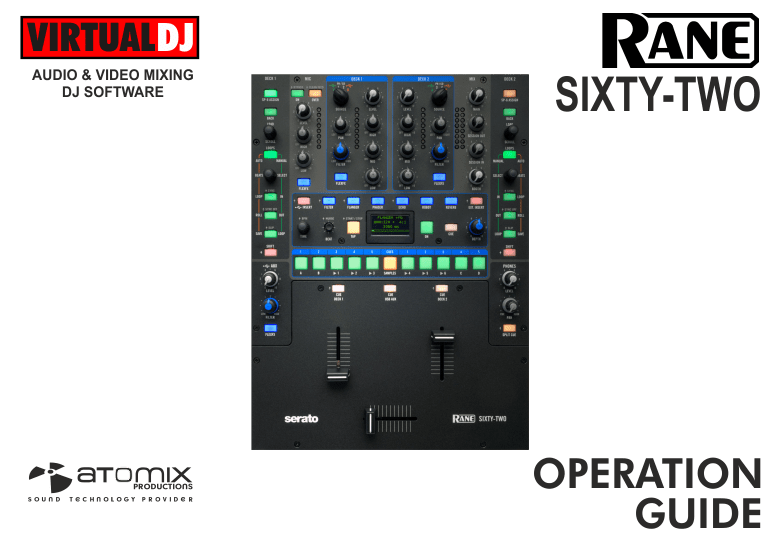 VirtualDJ Hardware Manuals Rane Sixty Two