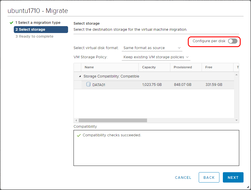 Vmware esxi 67 turn off storage vmotion limfainsights