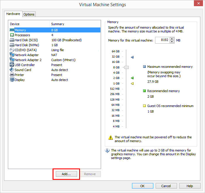 Change Boot Drive to NVMe Storage Controller in VMware Workstation 14