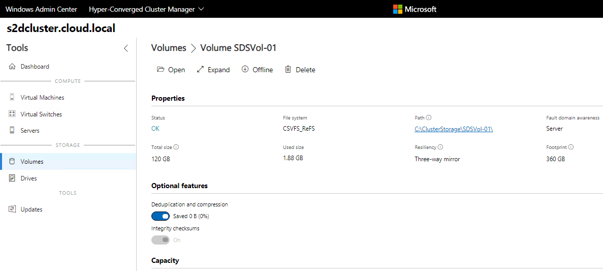 Create Windows Server 2019 Storage Spaces Direct Volumes in Windows