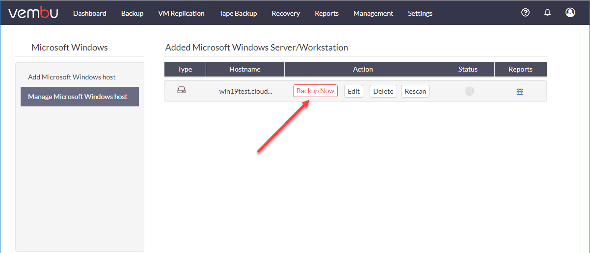 Physical Server Backup and P2V with Vembu Virtualization Howto