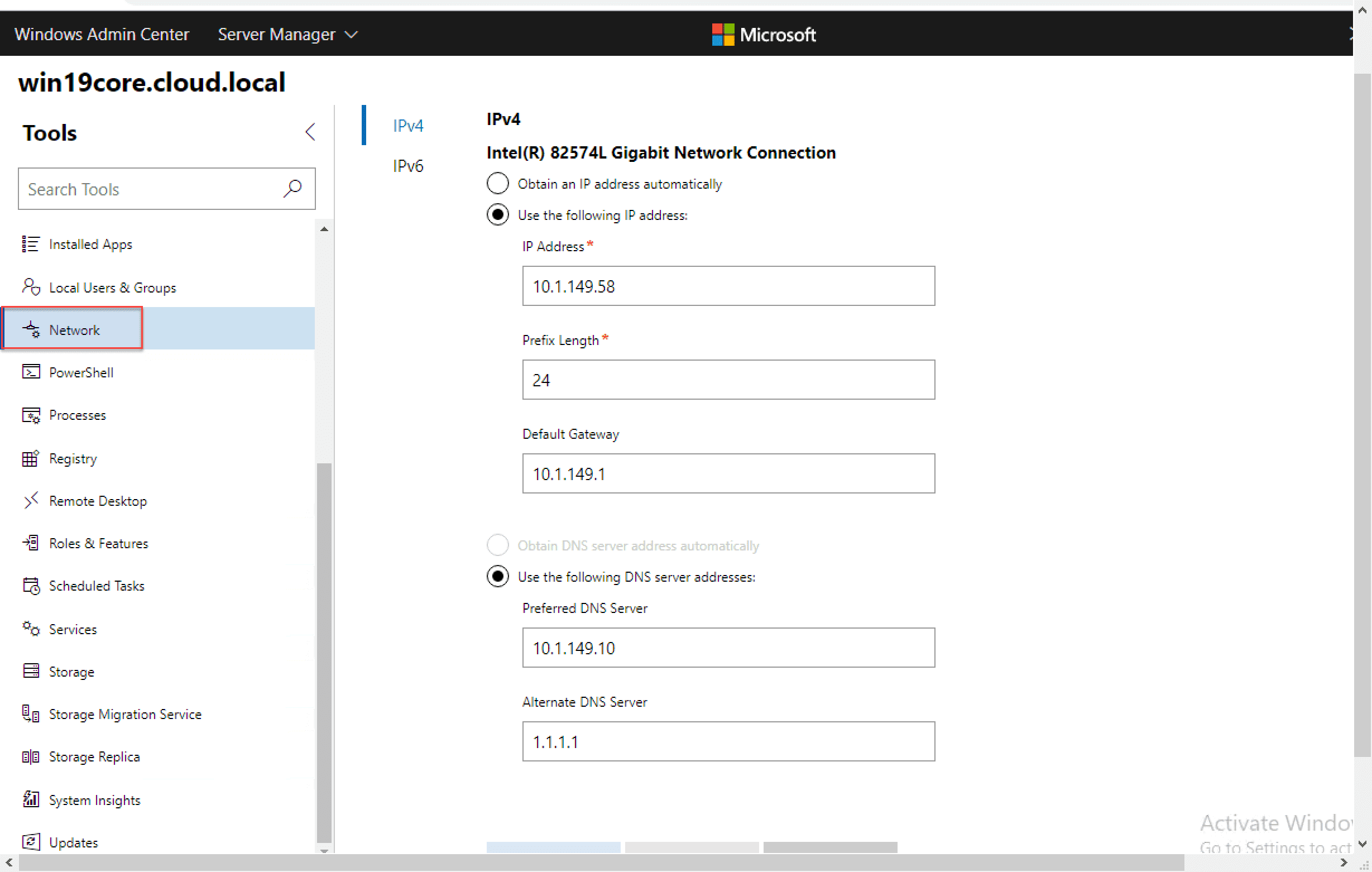 Windows admin center установка на core