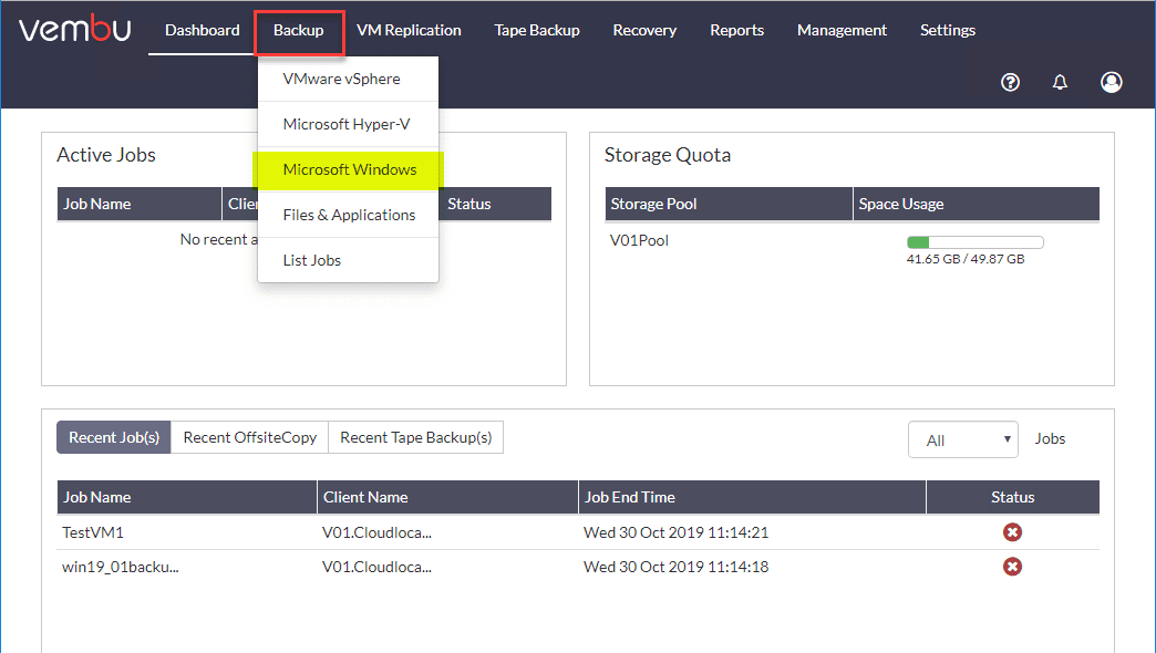 Physical Server Backup and P2V with Vembu Virtualization Howto