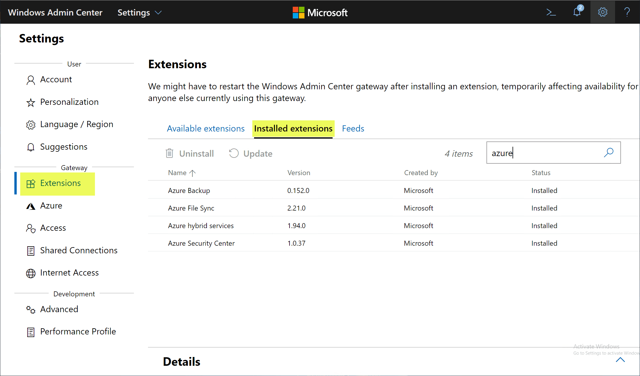 Azure Hybrid Connection Configuration with Windows Admin Center