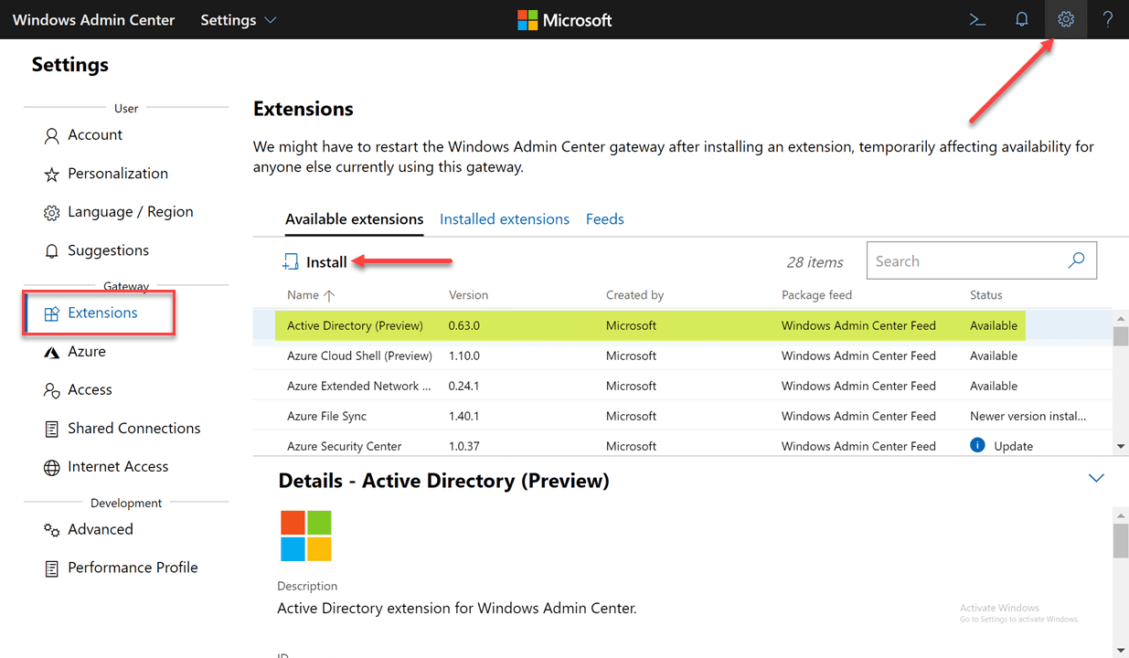 Active Directory Administrative Center Windows 10