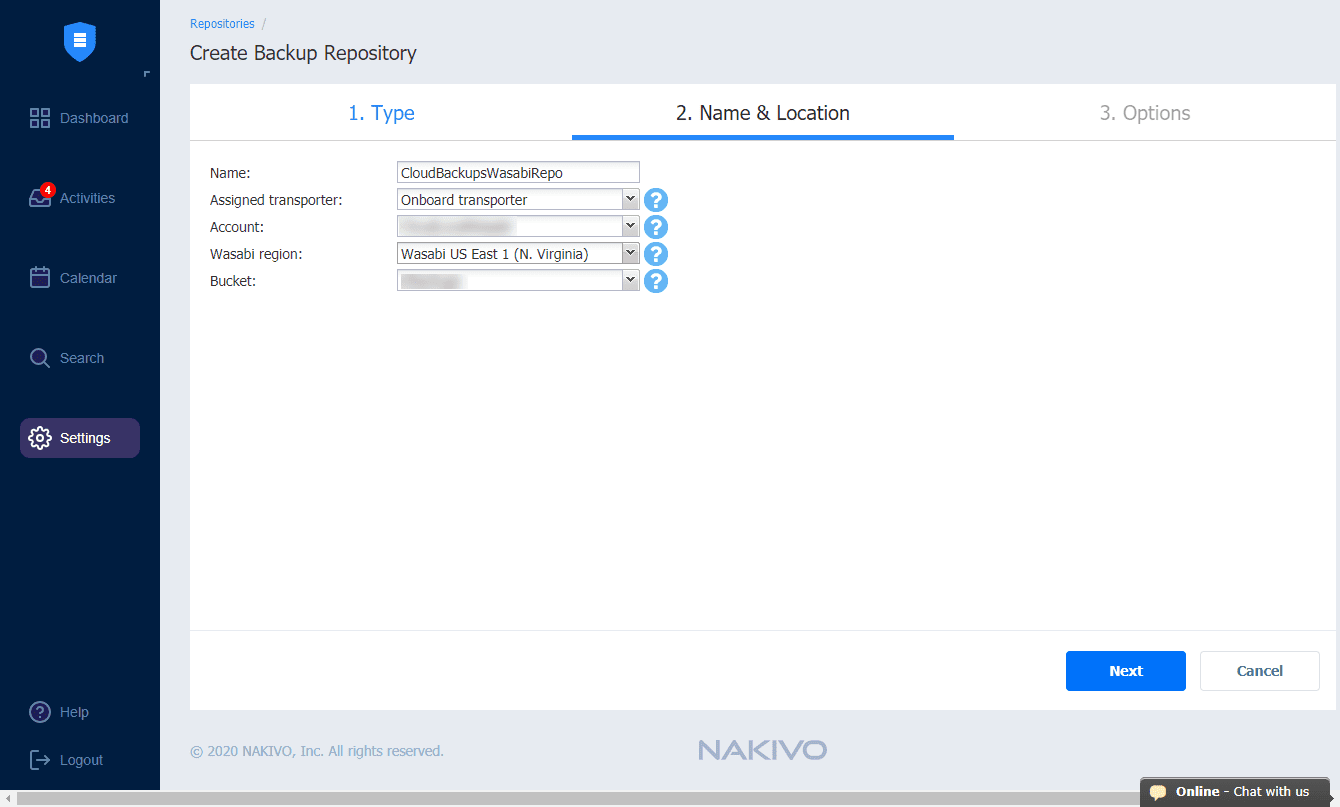 Configure Wasabi Backup Repository in NAKIVO Virtualization Howto