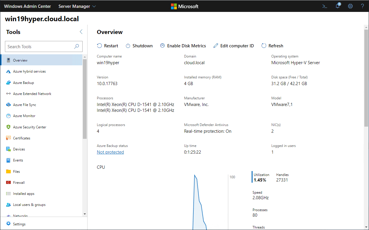 Windows admin center hyper v скачать