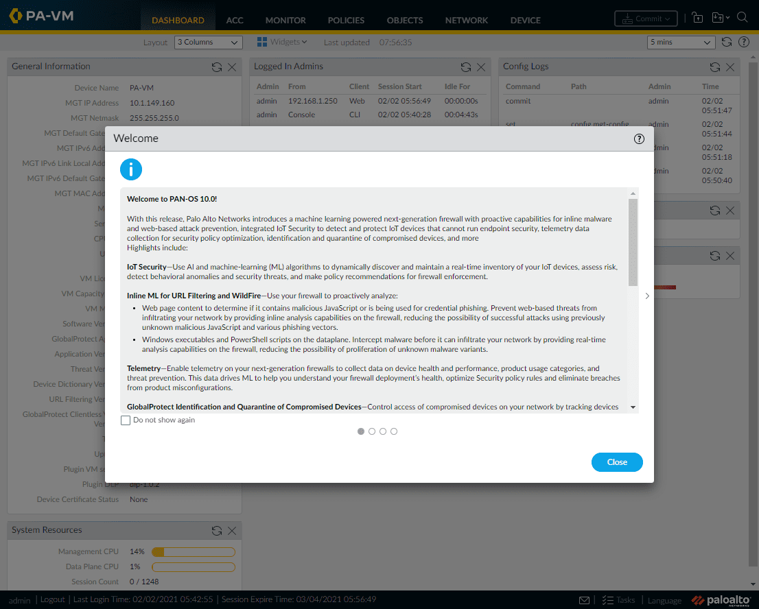 Palo Alto Initial Setup CLI Virtualization Howto