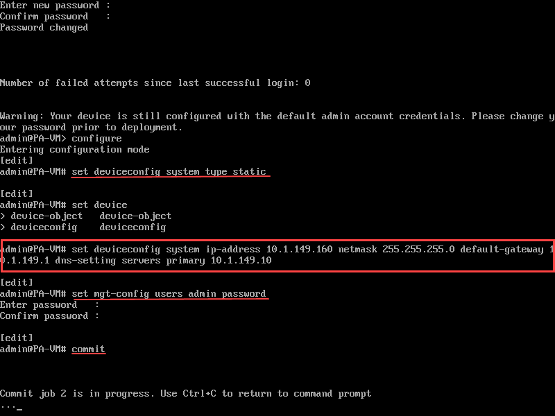 Palo Alto Initial Setup CLI Virtualization Howto