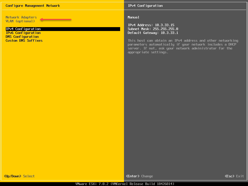 Change ESXi Management IP Address and VLAN on vSphere Distributed