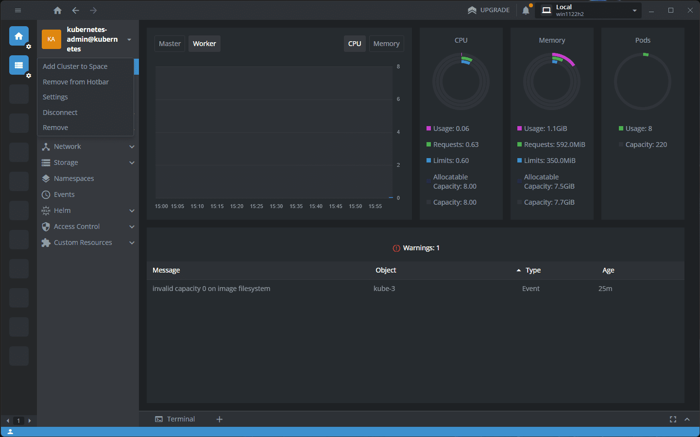 Lens Simple Cluster Management Dashboard and Monitoring