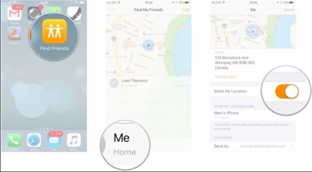 Does find my friends work between iPhone and Android