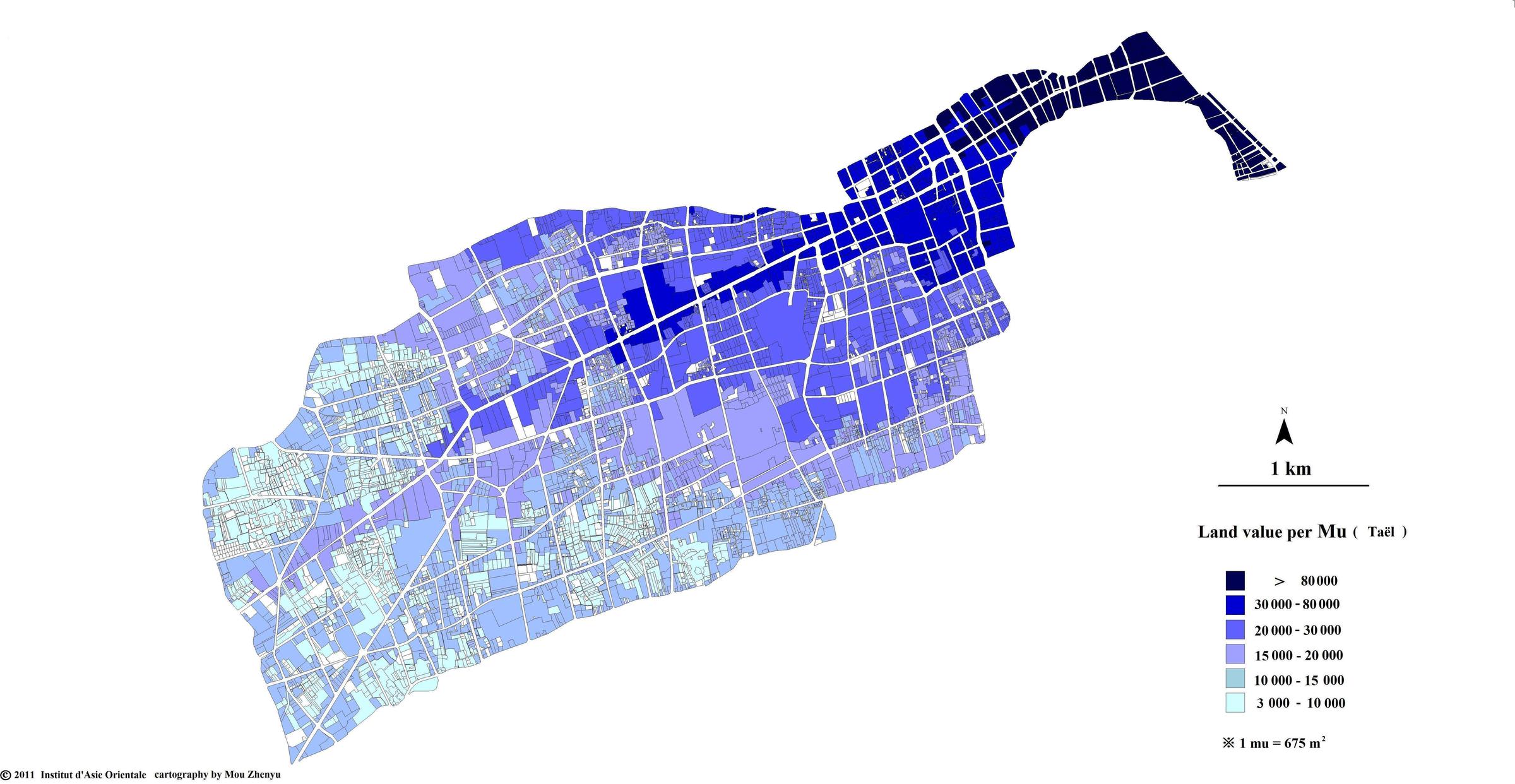 Land values in the French Concession in 1932 Virtual Shanghai
