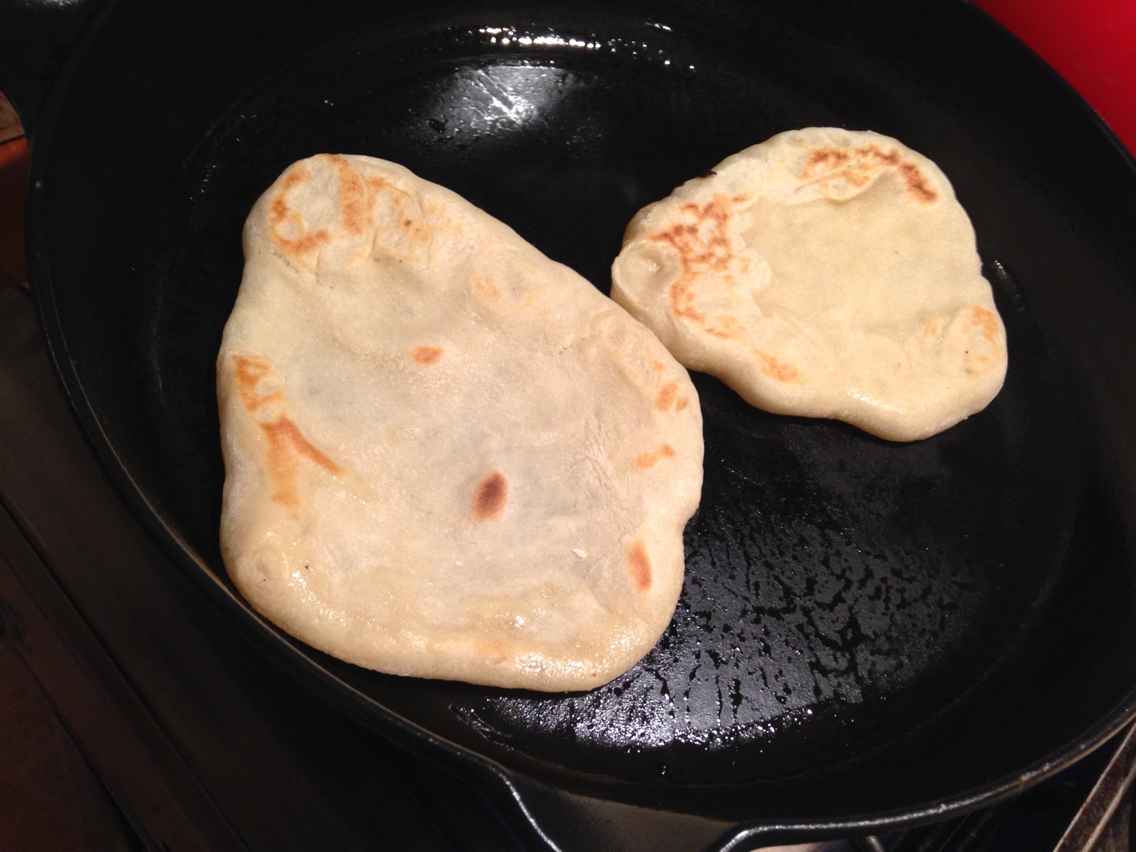 Easy recipe for pita bread fried rather than baked for extra