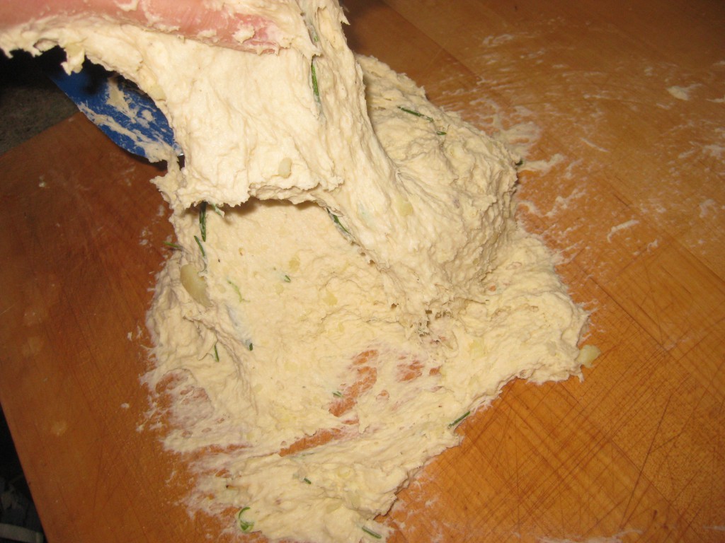 Sticky bread dough