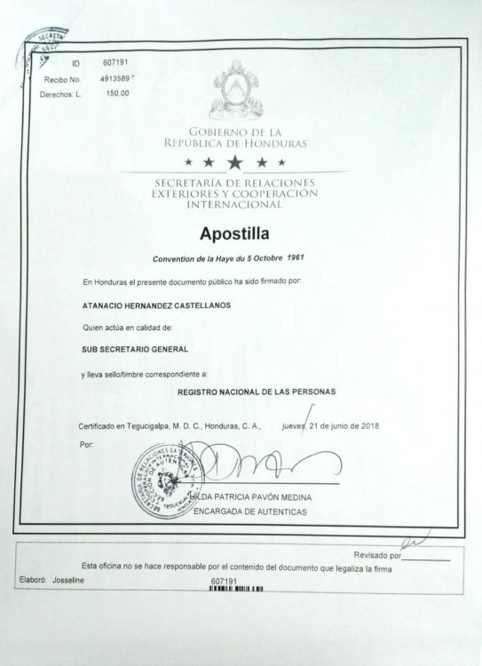 Birth Certificate from Honduras not accepted Adjustment of Status