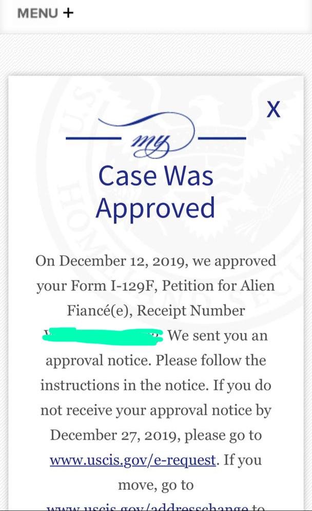 Case Approved K1 Fiance(e) Visa Case Filing and Progress Reports