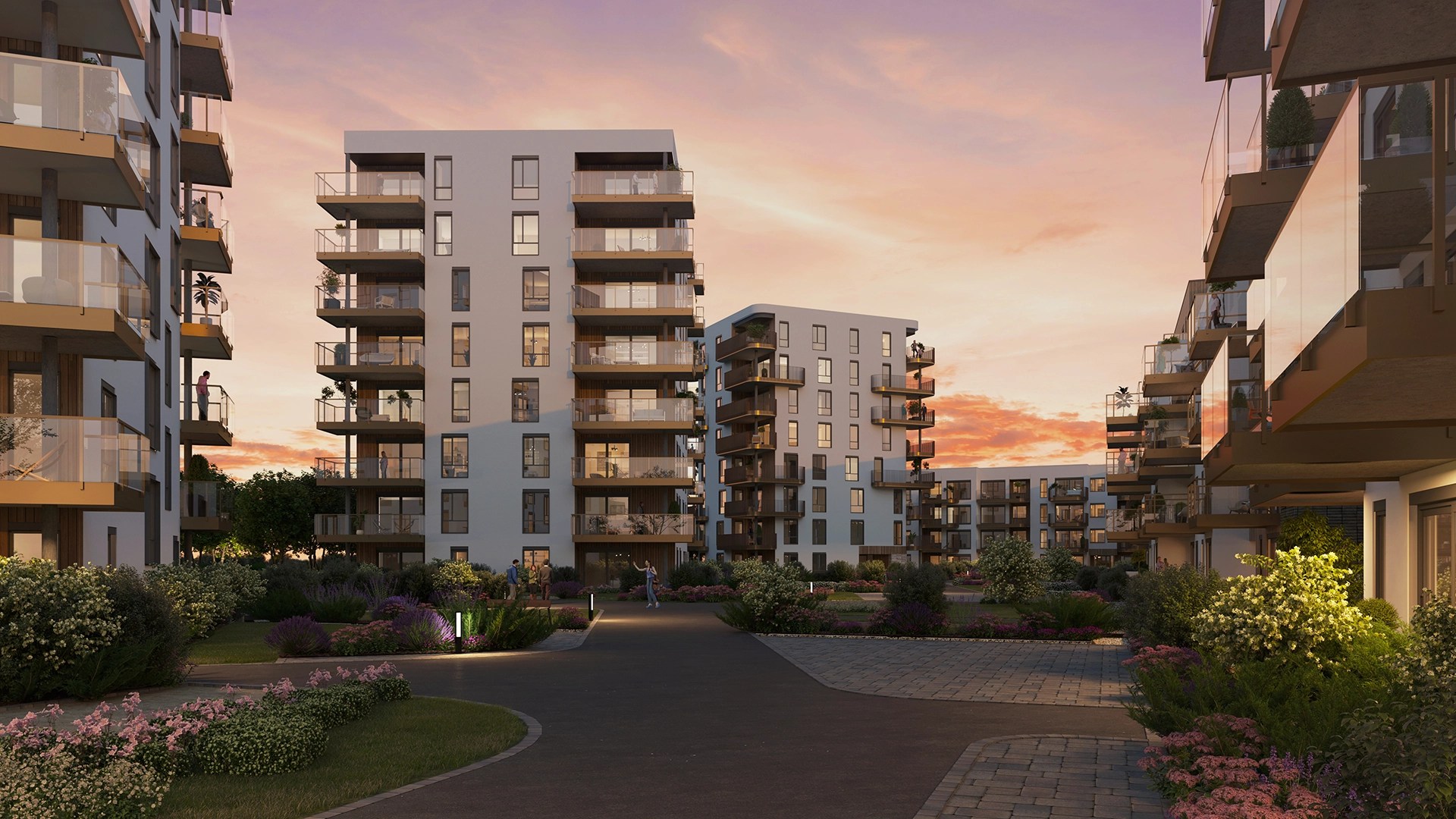 APARTMENT BUILDING COMPLEX 3D Visualizations Services. Photorealistic