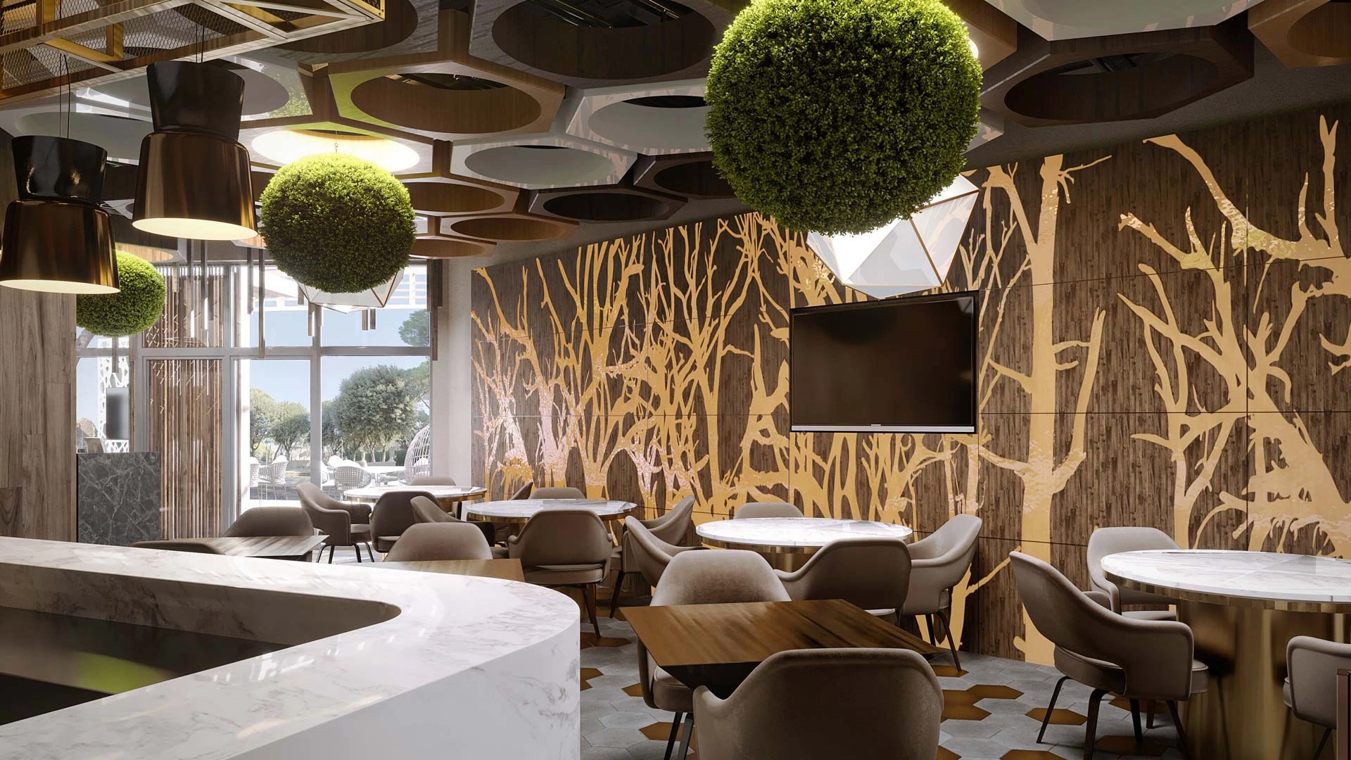 FINE DINING RESTAURANT 3D Visualizations Services. Photorealistic