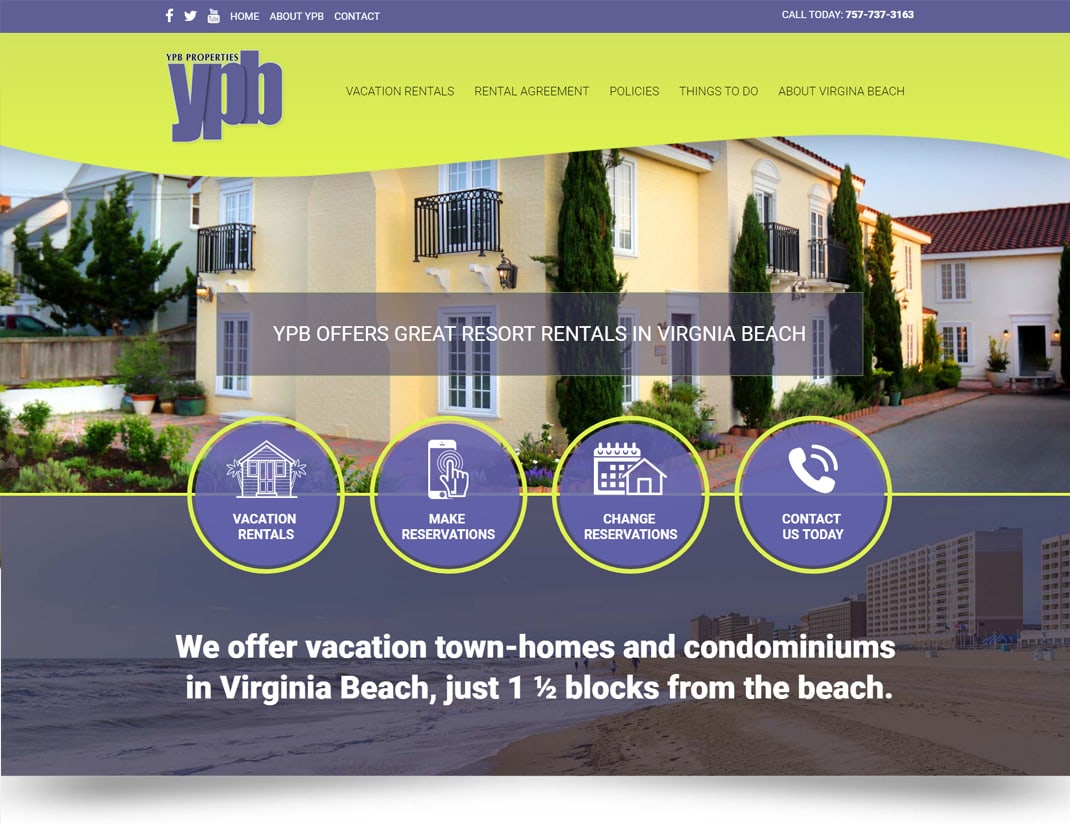 Vacation Rentals Website Design Virginia Beach VISIONEFX DESIGN
